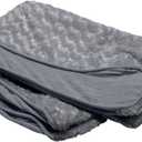 Furhaven Replacement Dog Bed Cover Ultra Plush Faux Fur & Suede Contour Luxe Lounger, Machine Washable - Gray, Jumbo (X-Large)