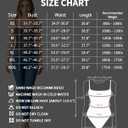 MANGOPOP Women's Cami Thong Bodysuit Double Lined Square Neck Backless Body Suit Adjustable Spaghetti Strap Tank Tops (Black, L)