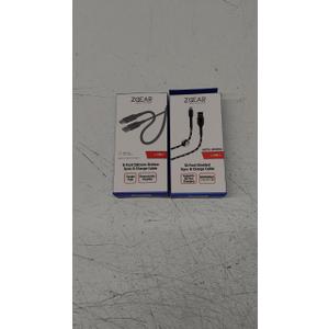 Set of 2: 1) ZGear® Silicone Sync & Charge Cable For USB-C, 2) ZGear 10 Foot Braided Sync & Charge Cable For USB-C
