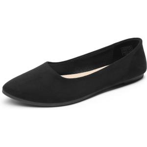 DREAM PAIRS Womens Flats Comfortable Slip On Business Work Office Casual Suede Ballet Flats Pointed Toe Dress Shoes (10, Black)