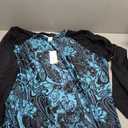 Halcurt Women's Plus Size Long Sleeve Rash Guard Swim Shirt with Thumb Holes UPF50+ Sun Protection Swimsuit Top Black Turquoise 3X