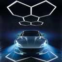 ALLYES Hexagon LED Garage Light, 5 Packs Hex LED Lights, 144W 17280LM 6500K White Super Bright Lighting, Car Detailing Ceiling Light for Workshop Warehouse Basement Gym