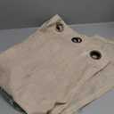 2LAMIT Short Linen Curtains 40 Inch Length for Kitchen, Semi Sheer Light Filtering Window Curtains Farmhouse Boho Bronze Grommet Panels for Cafe/RV Camper, Linen, 2 Panels, 34 x 40 Inch