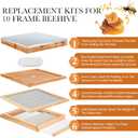 DoubleFill 8 Pcs Beehive Parts Kit for 10 Frame, Wooden Frame Metal
Include Telescoping Top, Queen Excluder, Screened Bottom, Inner Cover, Entrance Reducer, Escape Board, J-tool, Long Gloves