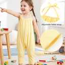 JingleBaBa Girls Lace Up Slouch Jumpsuit Casual Sleeveless Romper Kids Strap Overalls With Side Pockets 4-5T
