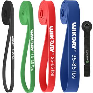 Resistance Bands, Pull Up Bands, Workout Bands for Exercise, Thick Heavy Resistance Band Set with Door Anchor, Elastic Bands for Body Stretching, Training at Home/Gym for Men & Women (8-85LBS)