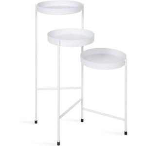 Kate and Laurel Finn Tri-Level Metal Plant Stand, White