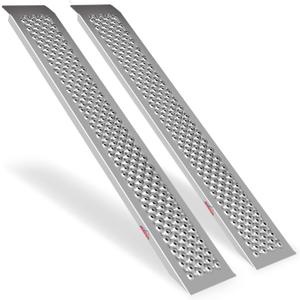 Ruedamann 2PCS 5FT Aluminum Shed Ramps, Rust Proof, Heavy Duty 880 lbs Capacity, 9'' Wide Loading Ramps for Lawn Mower, UTV, ATV Ramp for Trailer, Shed Ramp for Trailers, Riding Mowers, Motorcycles