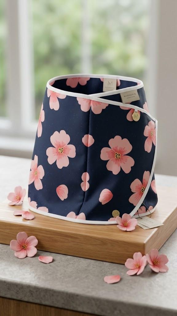 BLUE, WHITE, AND PINK FLOWER BAG WITH POCKETS