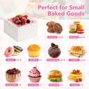 26pcs White Cookie Boxes with Window, 4x4x2.5 Inches Small Bakery Boxes with 36pcs Stickers, for Mini Cake Cookies Treat Dessert Pastry Donuts Macaroon Strawberries Chocolate Cupcakes Candy
