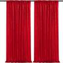 Party Backdrop Curtains 2 Pcs 5FTx10FT Red Sequin Backdrop Sparkly Glitter Fabric Backdrop Birthday Christmas Decorations