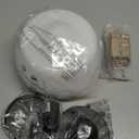 Lynnoland Industrial Semi Flush Mount Ceiling Light, Milky White Glass Shade Ceiling Light Fixture, Black Light Fixture for Hallway Bathroom Bedroom, Vintage Hanging Light Fixtures (Large, Black-Milky White Glass (Includes $12 bulb, 2700K, 800LM))