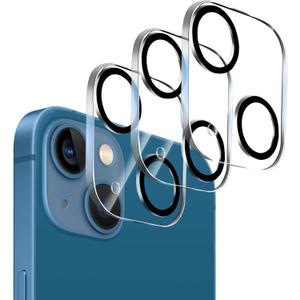 3 Pack Tempered Glass Camera Lens Protector for iPhone 13 6.1" & iPhone 13 Mini 5.4", Ultra HD, 9H Hardness, Anti-Scratch, Case Friendly, Easy to Install [No Affect on Night Shots] (Clear)
