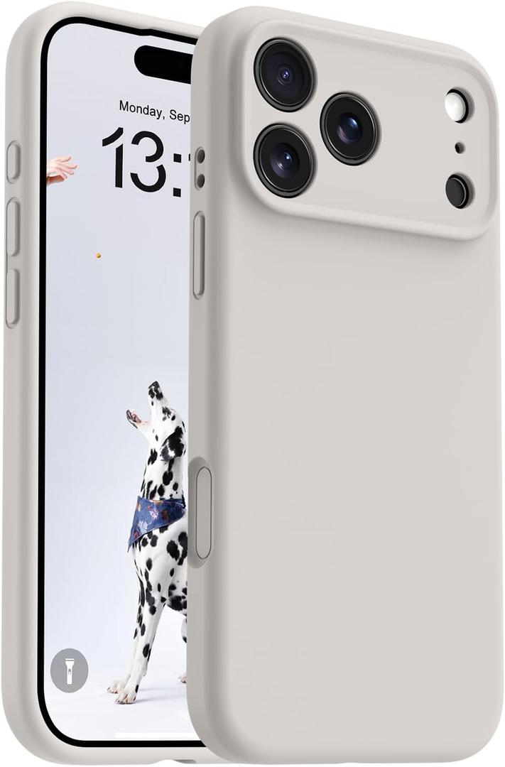 OTOFLY Magnetic for iPhone 17 Pro Case,Compatible with Magsafe,Classic Liquid Silicone Mobile Phone Case,Integrated Camera Control Button,Anti-Scratch Microfiber Lining, Stone