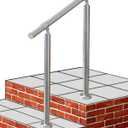 Outdoor 2 Step Handrail, DIY 304 Stainless Steel Transitional Hand Rails with Installation Kit,Silver Porch Stair Railing for Concrete Brick or Wooden Steps, 26x36 in