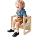 FUNLIO Height Adjustable Montessori Weaning Chair for Age 1-3, Quality Solid Wooden Chair, for Eating/Reading/Playing,Montessori Furniture with CPC Certified - Natural
