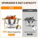7QT Round Chafing Dishes for Buffet, 2 Pack Gold Chafer Set