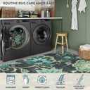 Lahome Floral Entryway Rug - 2x3 Small Throw Kitchen Rugs Non-Slip Washable Bedroom Rugs Blue Paisley Print Bathroom Mat Accent Distressed Doormat Floor Carpet for Laundry Room Living Room Office