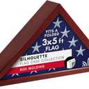 Americanflat Small Flag Case Frame - Mahogany Style Wrapped MDF | Fits a Small Size 3x5' Folded Flag | Memorial Flag Display Case for Table or Wall Display with Hanging Hardware Included