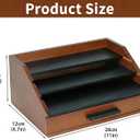 Cologne Organizer for Men - 3-Tier Wooden Perfume Shelf Stand with Drawer, Perfume Display & Storage Tray for Dresser, Black & Brown, 11"x4.7"x7.9"