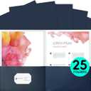 2 x Two Pocket Folders,25 Pack Blue Folders with Pockets Fit Letter Size Paper,Thick Paper File Folder for School Office Business Home,Assorted 6 Colors