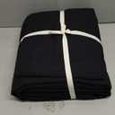 Cooling Duvet Cover Set 3 Pieces-100% Washed Cotton with Chic Wide Trim Design Linen Like Textured Ultra Soft Cozy Bedding with Zipper Closure(Hemmed Solid Black,Oversized King 120"x98")