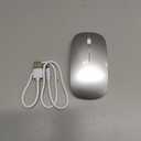 Mouse for MacBook Wireless Bluetooth Mouse Laptop MacBook Air Mac Pro Rechargeable Silent PC iPad Optical Mouse with Dual Mode Switch Bluetooth 5.2/3.0 and 2.4GHz USB Type-C Receiver Silvery