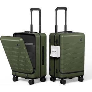 Top Opening PC Hard Shell Suitcase, 20-inch International Carry On Luggage with TSA Lock, 360 Silent Spinner Wheels, Lightweight - Ideal for Business Travel Suitcase (Green, Carry-On 20-Inch)
