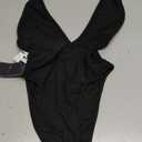 Milumia Women's Deep V Neck Halter Bodysuit Backless Slim Fit Sexy Top XXS