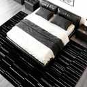 YIHOUSE 5x7 Abstract Striped Area Rug, Modern Washable Stain Resistant Rugs Non Slip, Soft Indoor Floor Carpet for Living Room, Bedroom,Dining Room, Black and White