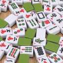 Aceshmir Mahjong Tile Set, 146pcs Chinese Mahjong Set Quality Mah Jong Tiles with Exquisite Storage Box Easy to Carry, Instructions Include Mah Jongg Sets for Family & Friends Gatherings