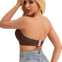 Strapless Bra 40C Bras for Women Push up Coffee & Heart, 40C