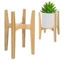 Rnined Plant Stand Indoor, Bamboo Plant Shelf, Adjustable Corner Plants Flower Holders Single Floor Plant Stand, Fits 8 to 12 Inches Pots,(Pot & Plant Not Included)(Nature)