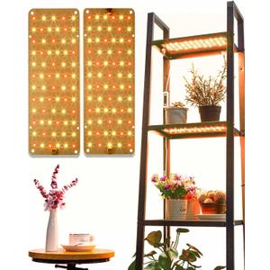 DOMMIA Panel Grow Light for Indoor Plants, 20W Ultra-Thin Full Spectrum LED Grow Light for Shelf & Cabinet, Dimmable with 6/12/16H Timer, Warm White, 1-Pack