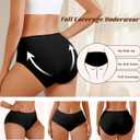 Womens Underwear Seamless Mid Rise Waisted Panties Full Coverage Sexy Lace Briefs Stretch Bikini 6 Pack, Small