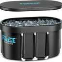 XL 129 Gals Oval Ice Bath Tub with Cover for Athletes, Portable Cold Plunge Tub for Cold Water Therapy and Recovery, Great for Home Gyms Use (Black)