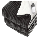 Electric Blanket Heated Throw Blanket, Super Soft Flannel & Sherpa Electric Throw Blanket with 10 level Heating Levels, , 50'' X 60'', Dark Gray.