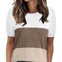 Plus Size Tops for Women Short Sleeve Shirts Summer Outfits Basic Ladies Tees Blouses Lightweight Sweaters Soft White XL