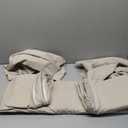 Bedsure 100% Washed Cotton Duvet Cover Oversized King - Linen Grey Minimalist Duvet Cover Linen Like - GentleSoft Plain Simple Bedding Set with 2 Pillow Shams (Linen Grey, Oversized King, 120"x98") 