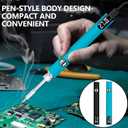 510 Threaded Battery Cordless Thread Burner With LED Digital Display, Precise Temp Control USB-CRechargeable, 650mAh Soldering Pen 3 Gear Adjustable, Precision Work/Appliance Repair (Blue)