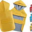 Dog Raincoat Small Dog Rain Jacket Poncho Waterproof Pet Rain Suit Double-Layered Breathable Lining Hooded Leash Hole Adjustable Puppy Small Dogs,Yellow,S,Back Length 6.5-8.5 inches