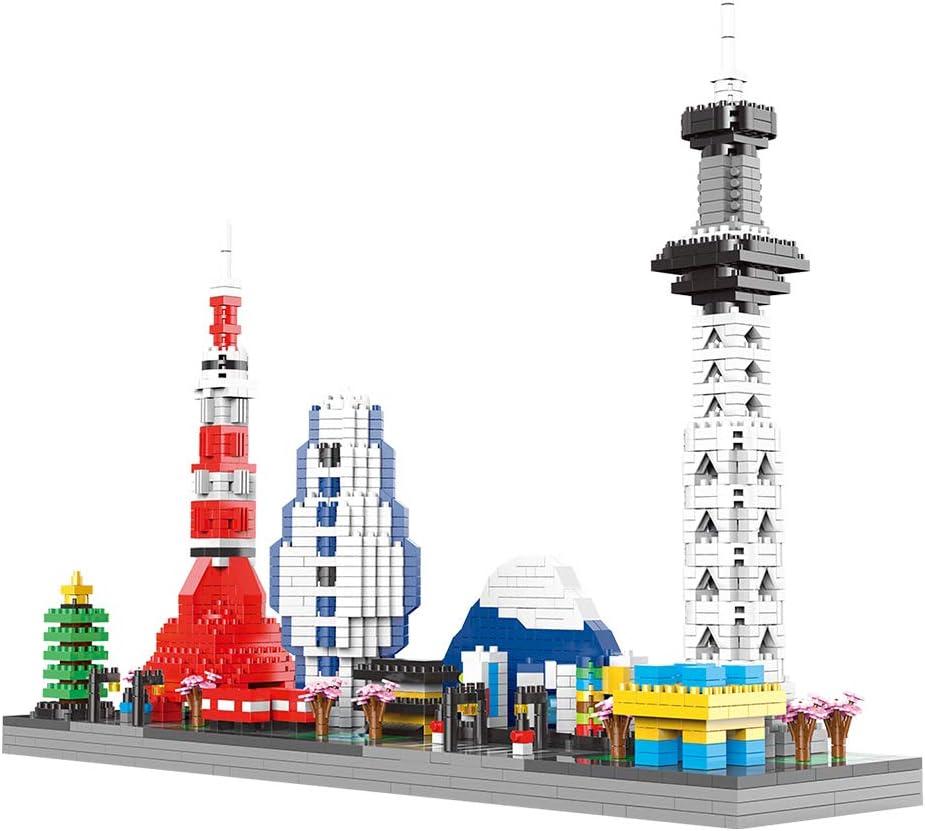 Japanese Architecture Tokyo Skyline Micro Building Blocks for Adults and Kids Ages of 14+  Challenging Construction Set 1880 Pieces, Perfect Home and Office Decoration