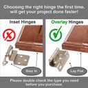 Decobasics 10 Pack 1/2" Overlay Brushed Nickel Cabinet Hinges for Cabinet Doors (5 Pairs)  Self-Closing Semi-Wrap Face Frame Hinges for Cupboard & Kitchen Doors w/Screws & Quiet Bumpers