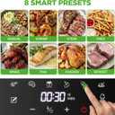 NutriChef 5.8 Quart Air Fryer | Glass Airfryer with 8-in-1 Digital Presets | Stainless Steel Fryer Design | Glass Fry Bowl with Flip-Up Safety Shield | Compact Air-Fryer for Even Cooking | White, 5.8 QT