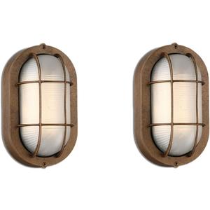 WISBEAM 2 Pack LED Bulkhead Light Bronze, Outdoor LED Wall Light for House, Dimmable, 6W Replace 60W, 450 Lumen 3000K Daylight White 80CRI, Waterproof, ETL Rated