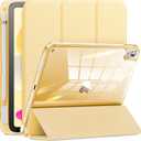 INFILAND Compatible with iPad (A16) 11th Generation 11 Inch 2025 Case, iPad 10th Generation Case 2022 10.9 Inch, Clear Slim Protective Cover with Apple Pencil Holder, Charging Adapter (Champagne Gold)