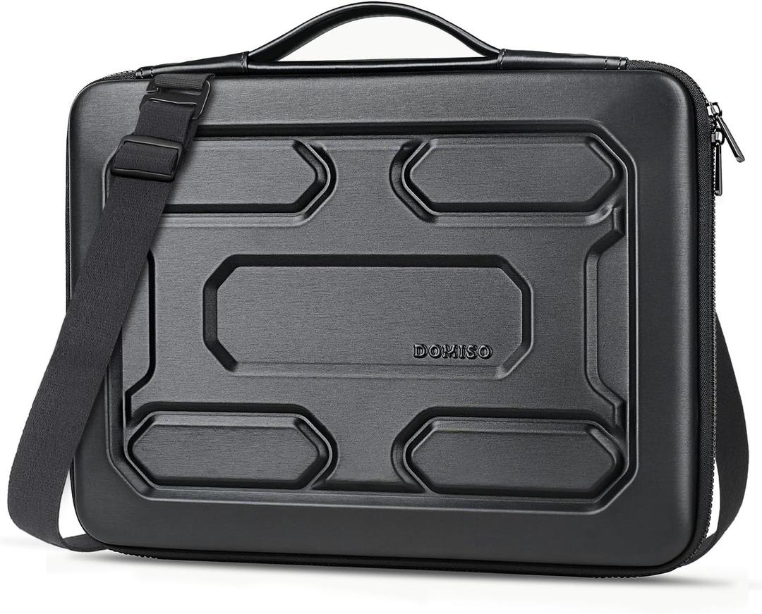 DOMISO 13.3 inch Laptop Sleeve Shoulder Bag Shockproof Waterproof Computer Bag EVA Protective Carrying Case Handbag for 13-13.3" Notebooks/13 MacBook Air/Pro Retina/Dell XPS 13/Samsung/HP, Black