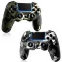 KDYGPDCT 2 Pack Wireless Controller for PS4/Pro/PS3,Wireless Remote Gamepad with 1000mAh Battery | Double Shock | Audio | 6-Axis Motion Sensor | Share Button (Green + Gray)