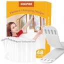 Picture Hanging Strips - 24-Pairs(48 Strips) Wall Sticky for Hanging Pictures on Wall Without Nails, Adhesive Picture Hangers Heavy Duty No Damage