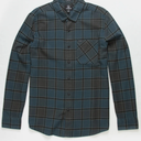 Volcom Men's Heavy Twills Long Sleeve Flannel Dark Slate, XXL